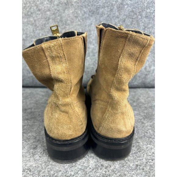 Allsaints Ariel Combat Boots Women's EU 40 Tan Suede Zip Up Ankle - Picture 5 of 10